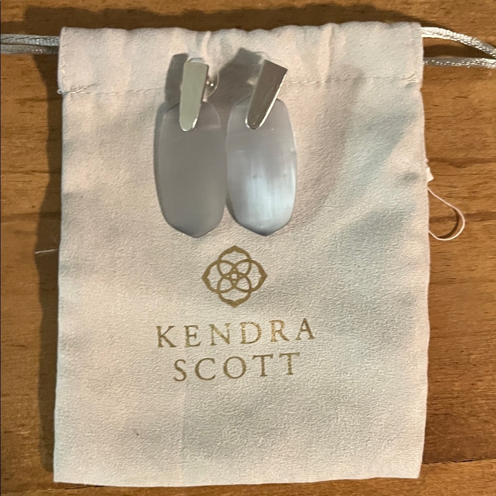 Kendra Scott Silver and White Earrings